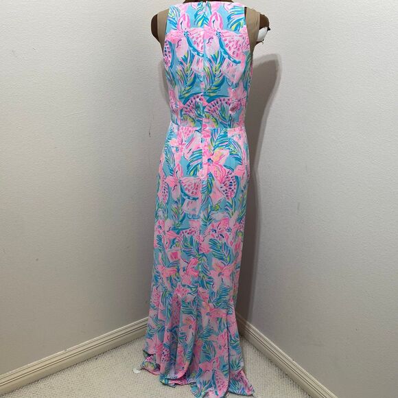 Lilly Pulitzer Taylee Blue Ibiza Gimme The Juice Flounce High Low Maxi Dress 4 - Picture 8 of 11